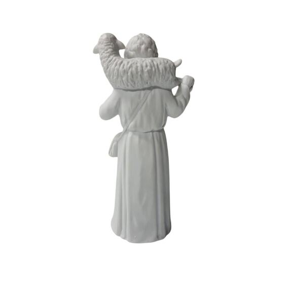 Vintage 1984 Homco Nativity White Shepherd with Sheep Figurine #5620 - Picture 2 of 3